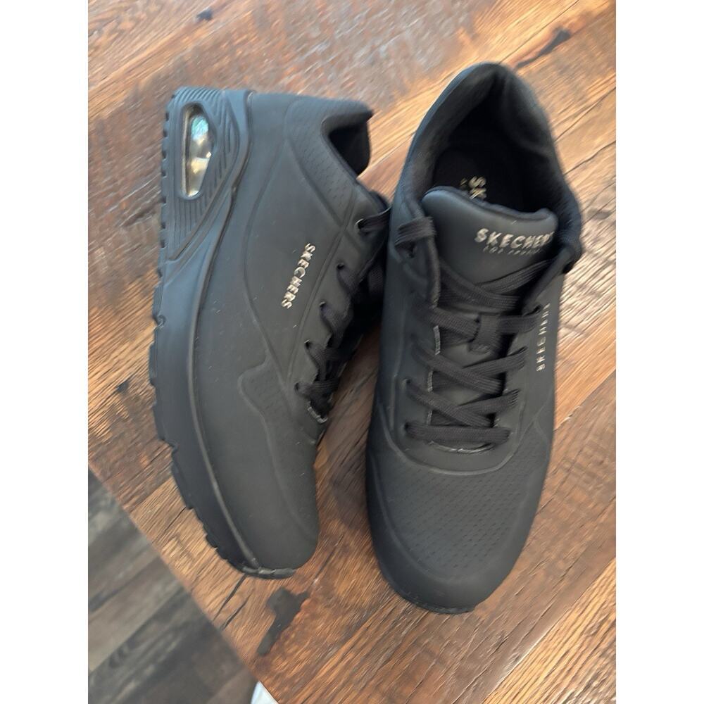 Skechers Women's UNO Stand On Air Lace Up Shoes Black #73690 Size 11 - Picture 3 of 7
